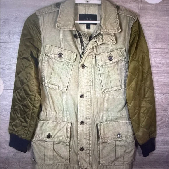 Women’s J. Crew Quilted Olive Green Fatigue Jacket! NWOT - Picture 4 of 8